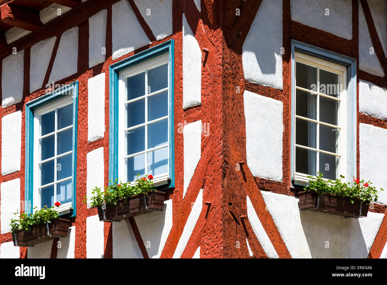 Half-timbered house, Bad Urach, Swabian Jura, Baden-Württemberg, Germany Stock Photo