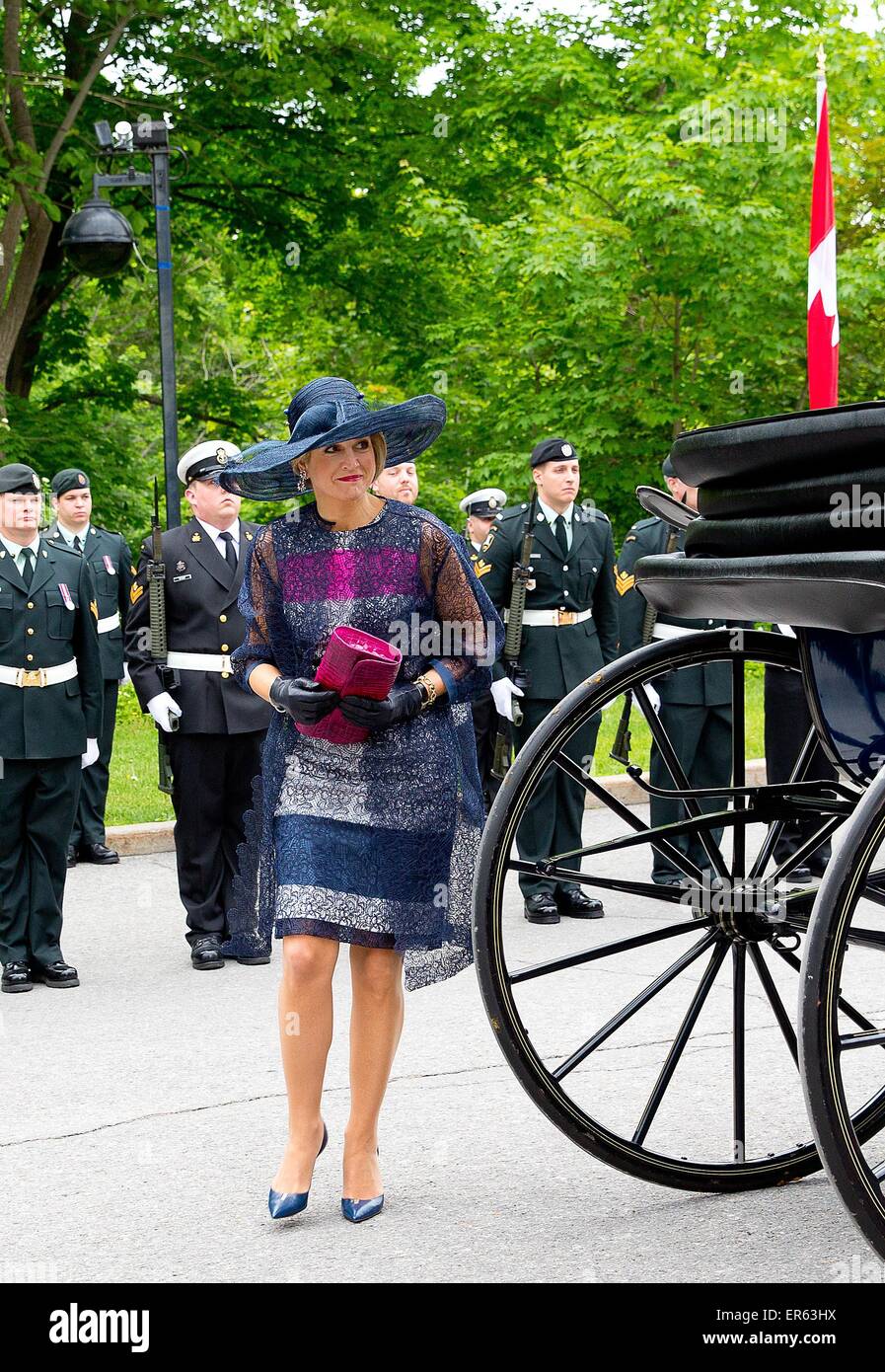 Ottawa, 27-05-2015 HM Queen Maxima Arrival at Rideau Hall, planting a ...