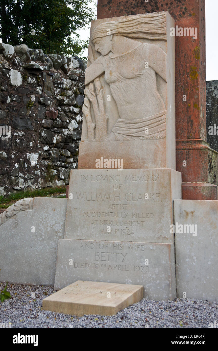 Gravestone of William Hanna Clarke, 1924, St. Cuthbert's old churchyard