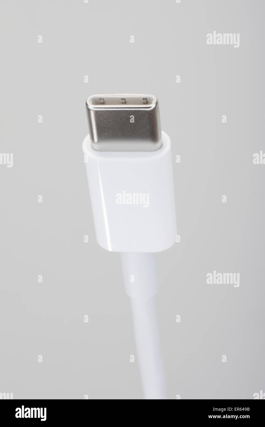 Apple USB-C USB type C connector  plug Stock Photo