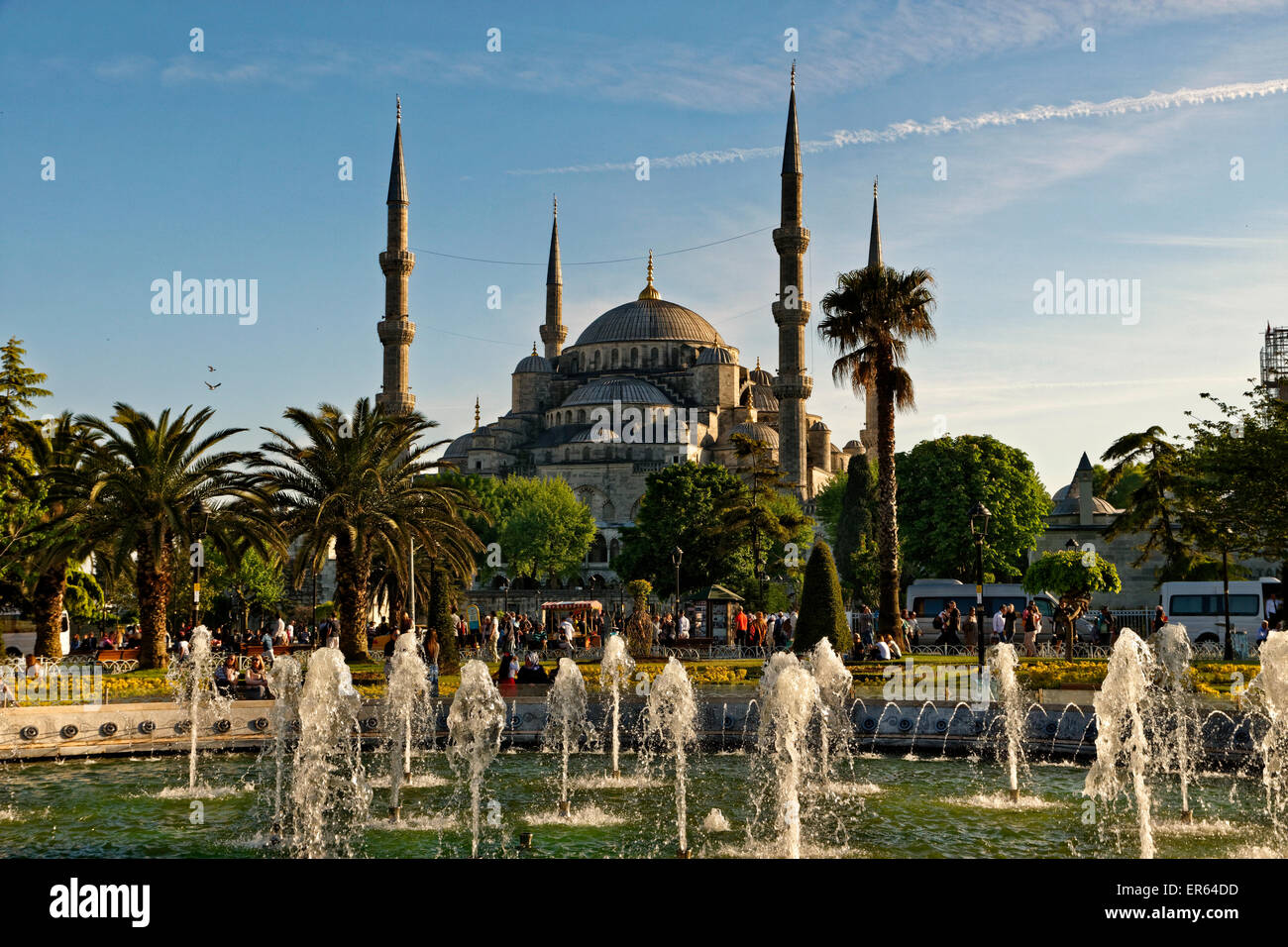 The Blue Mosque, Sultanahmet, Istanbul, Turkey and Alman Fountain and ...