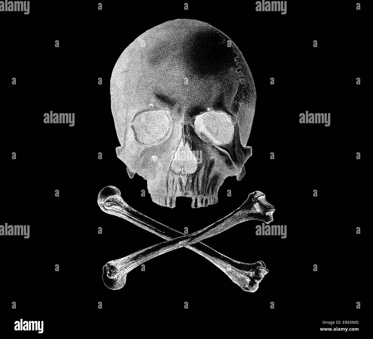 Skull and Crossbones - Inverted Stock Photo