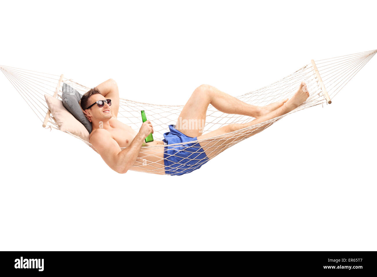 Lying on a hammock online