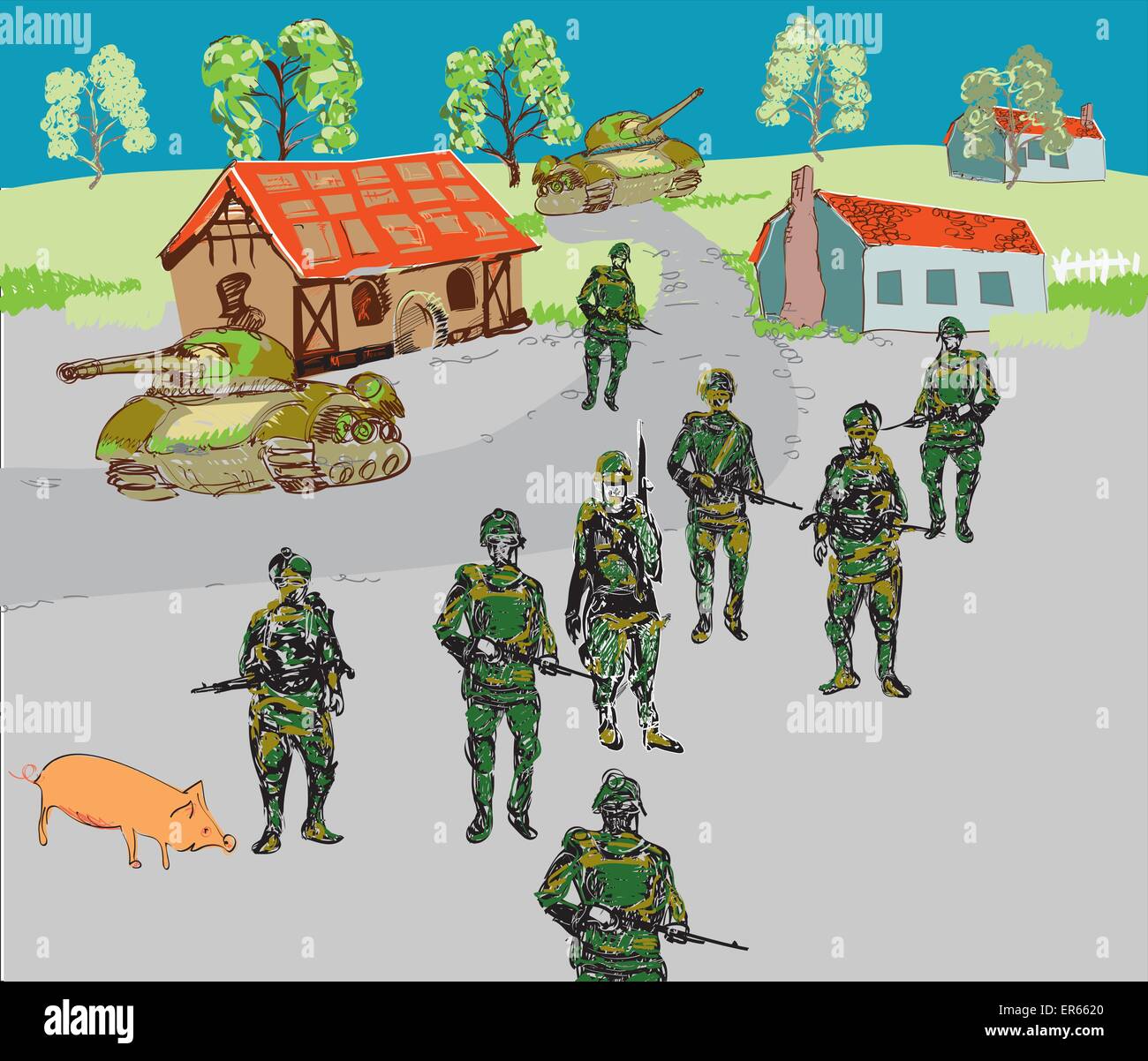 Military soldiers in camouflage Stock Vector Images - Alamy
