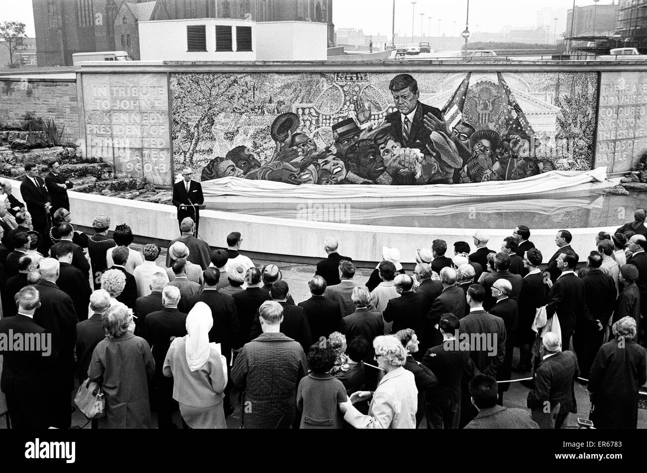 Unveiling of President Kennedy 160,000 piece memorial mosaic, located