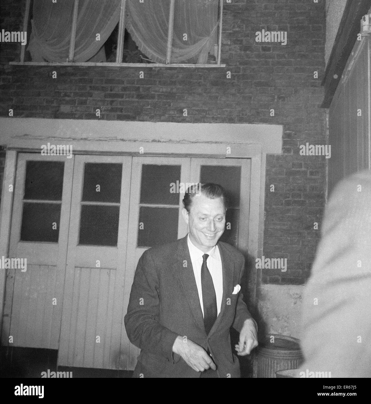 Dr Stephen Ward, pictured leaving his flat, Bryanston Mews West, Marylebone, London, 22nd June 1963.  Dr Stephen Ward osteopath and artist who became notorious as one of the central figures in the 1963 Profumo affair, a British public scandal which profou Stock Photo