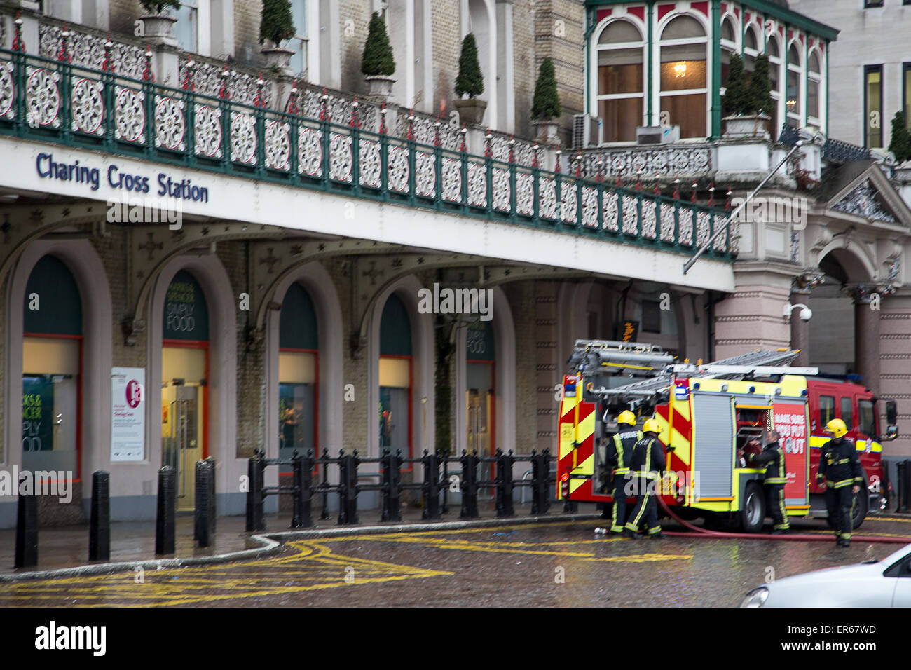 The London Fire Brigade are called to Charing Cross station after a