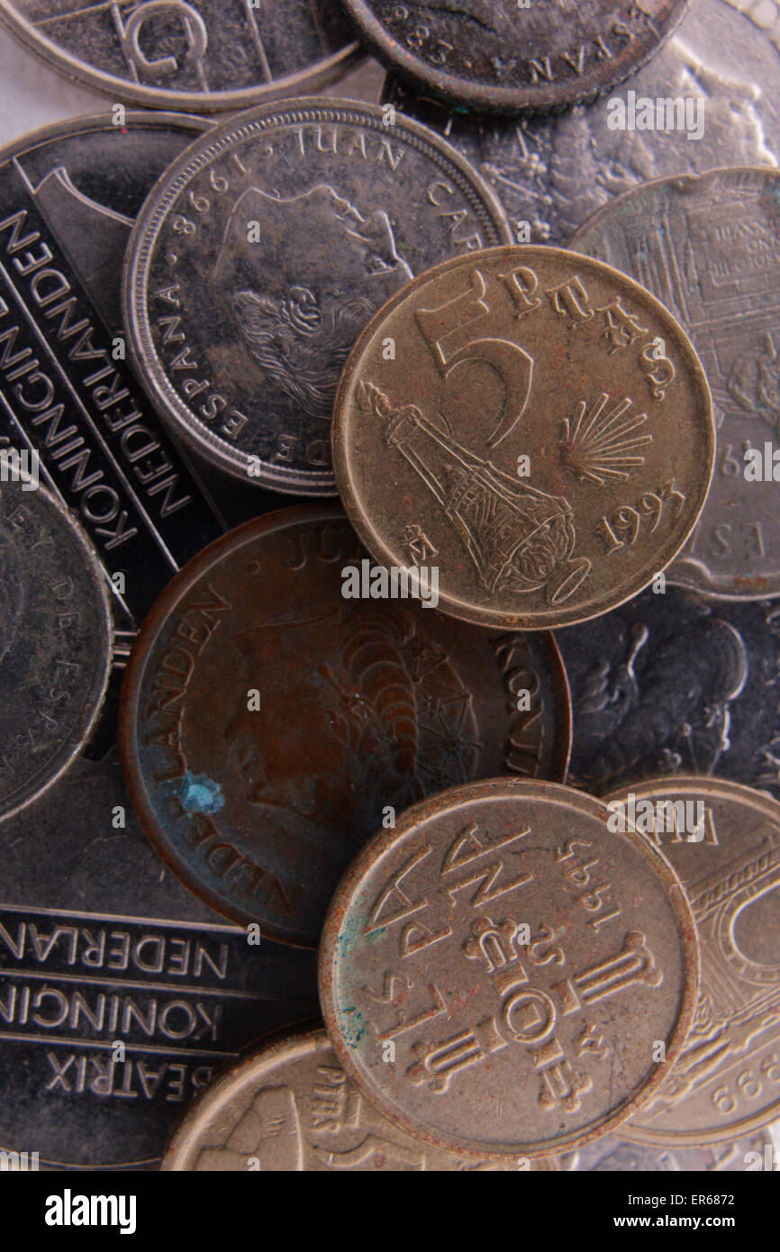 old european coins Stock Photo