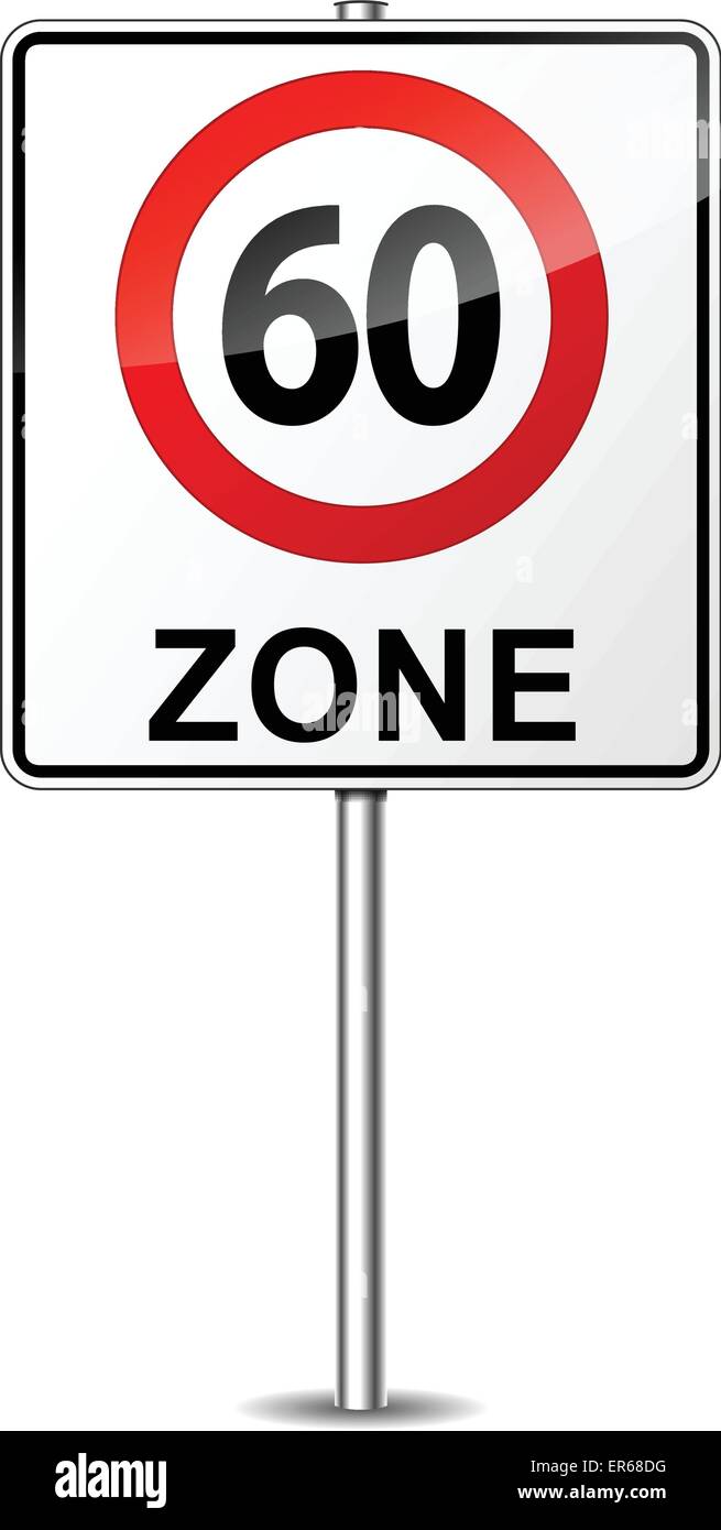 Vector illustration of speed limit zone sign concept Stock Vector