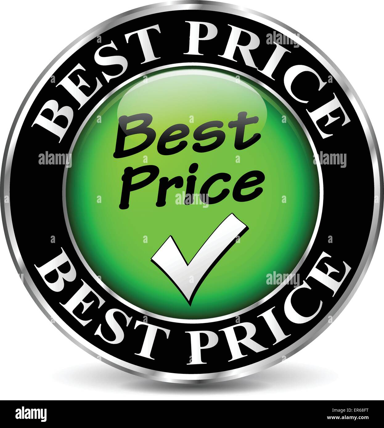 Vector illustration of best price round icon on white background Stock