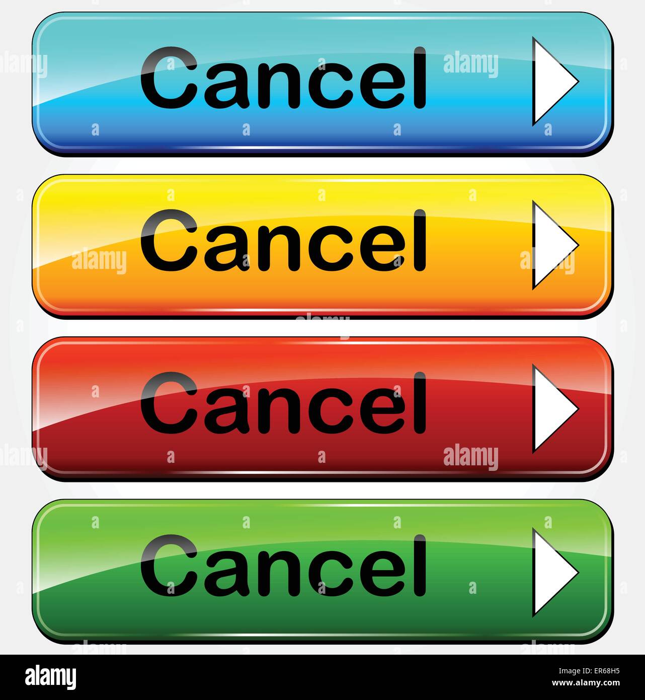 Vector illustration of colorful set cancel web buttons Stock Vector ...