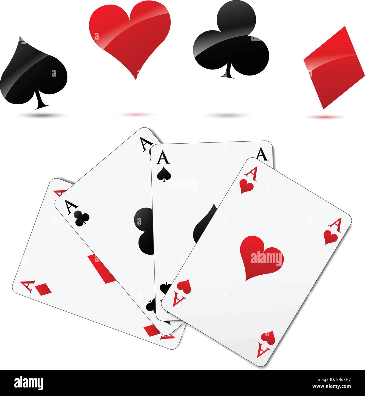 Vector illustration of casino cards elements set concept Stock Vector