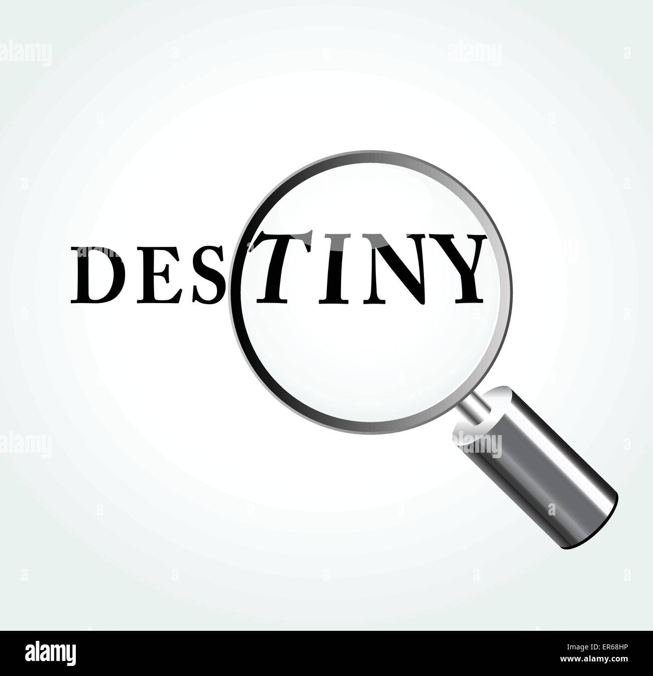 Vector illustration of destiny abstract concept with magnifying Stock Vector