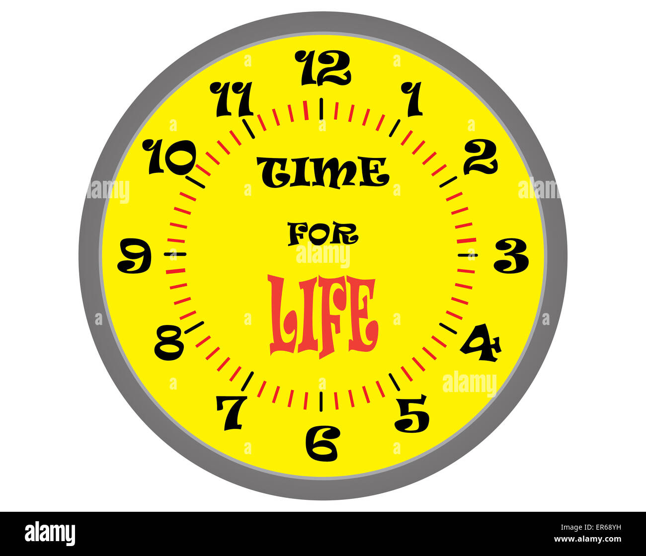 Time for life, Yellow clock and text . Vector iullustration Stock Photo ...