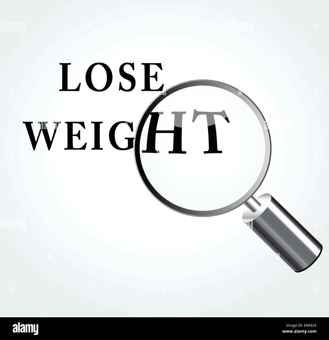 Vector illustration of lose weight abstract concept with magnifying Stock Vector