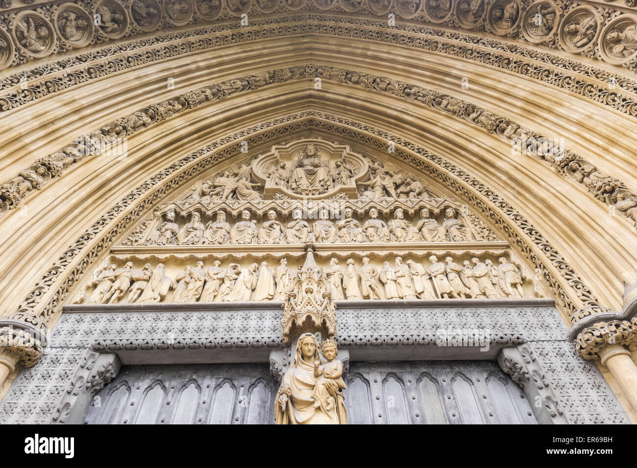 England, London, Westminster Abbey, The Great North Door Stock Photo