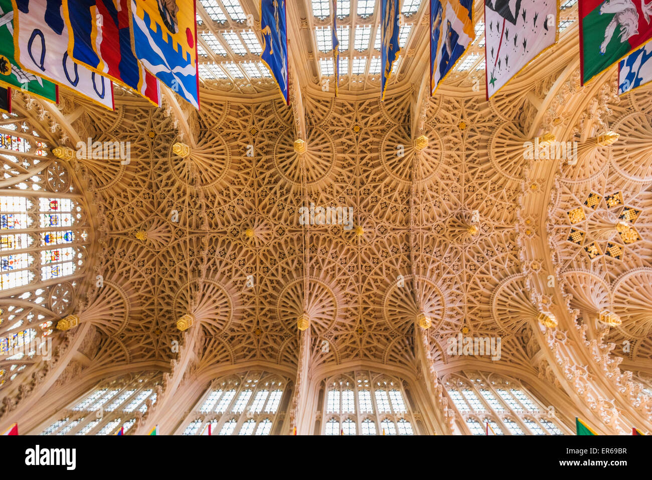 England, London, Westminster Abbey, Ceiling of Henry VII's Lady Chapel Stock Photo