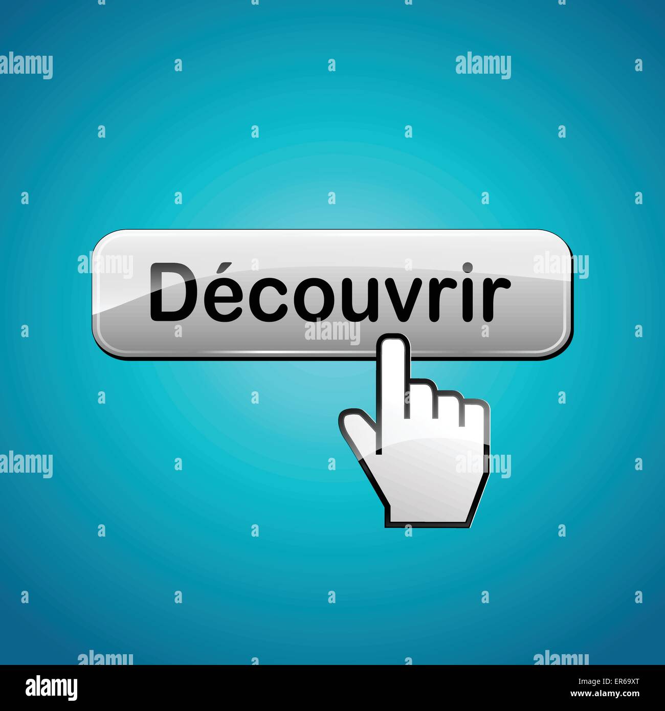French translation for discover web button concept Stock Vector