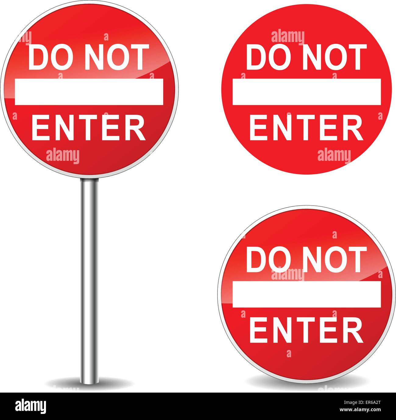 Vector illustration of do not enter round signs Stock Vector