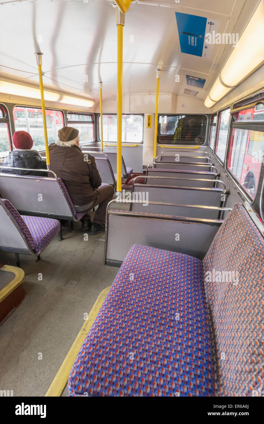 inside double decker bus