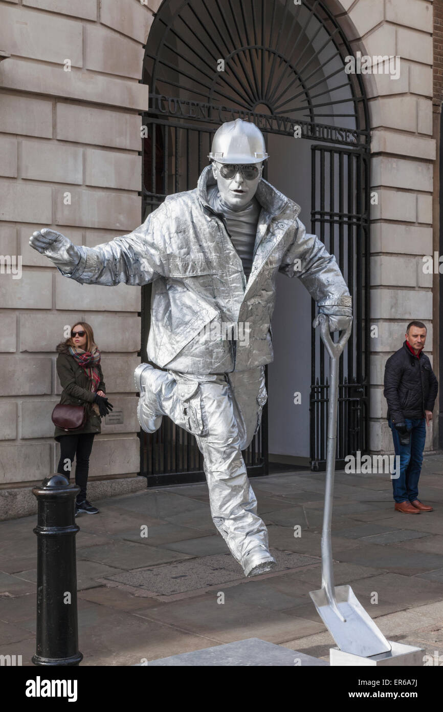 England, London, Covent Garden, Human Statue Stock Photo Alamy