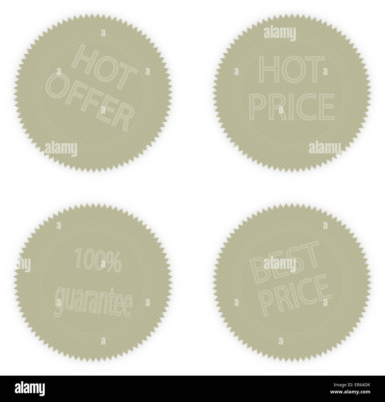 Set of stickers warranty. hot or best price. Vector illustration Stock Photo