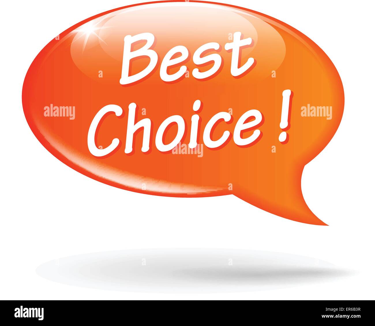 Vector illustration of orange best choice speech bubble concept Stock Vector