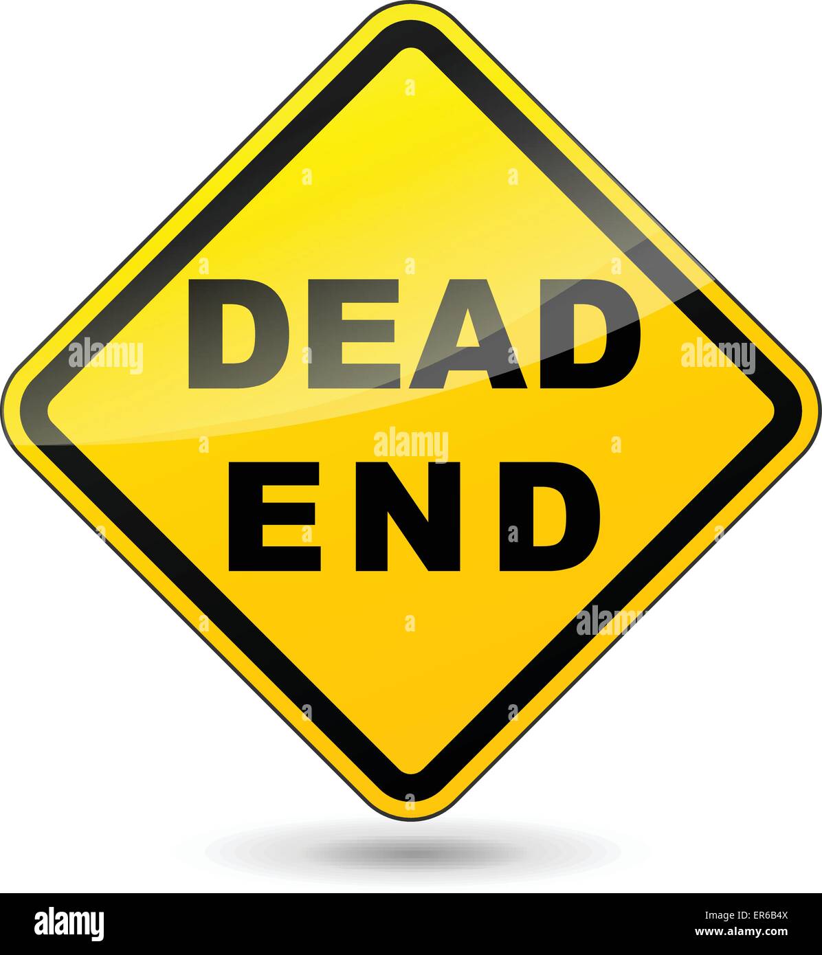 Highway warning sign dead end Stock Vector Images - Alamy