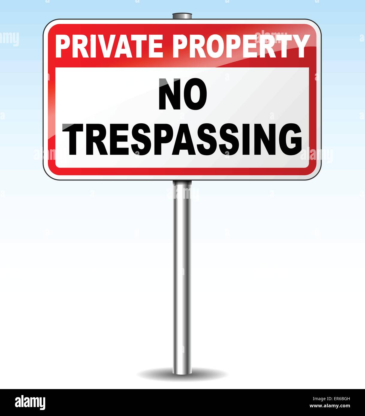 Vector illustration of no trespassing sign for private property Stock Vector