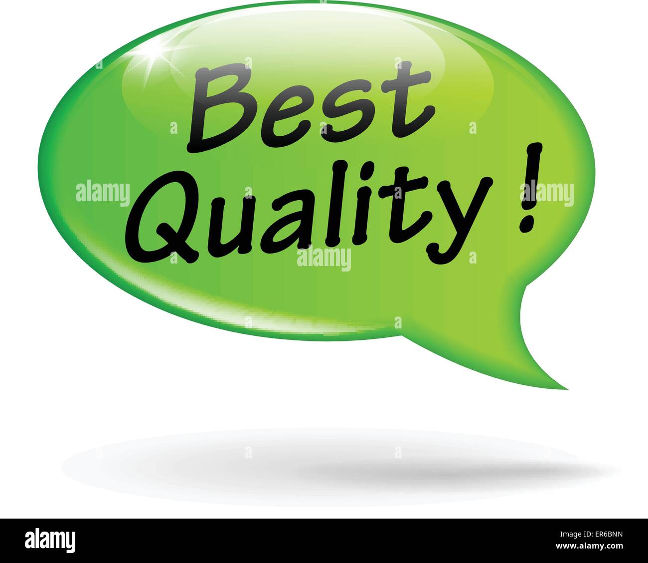 Vector illustration of green quality speech bubble concept Stock Vector