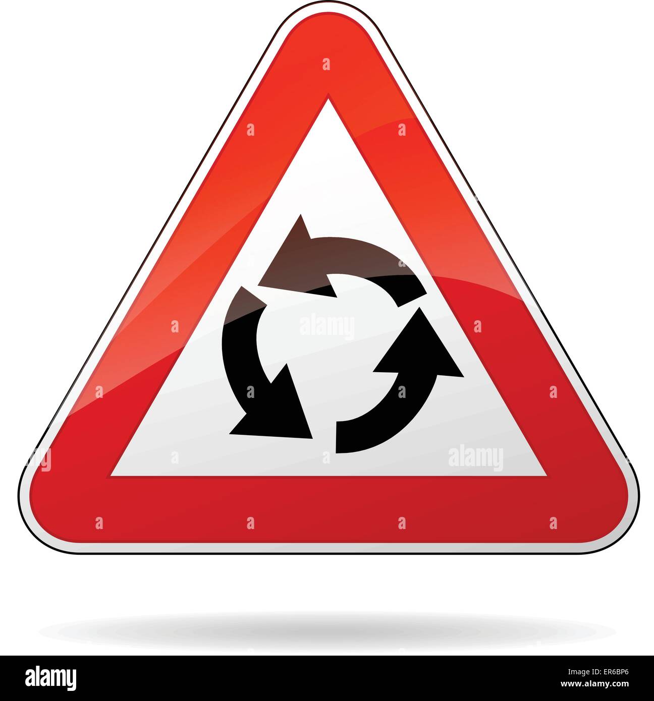 Vector illustration of triangle traffic sign for roundabout Stock Vector Image & Art Alamy