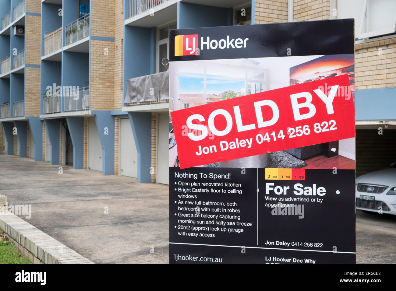 apartment unit in Dee why sold by real estate agent LJ Hooker,Sydney,Australia Stock Photo