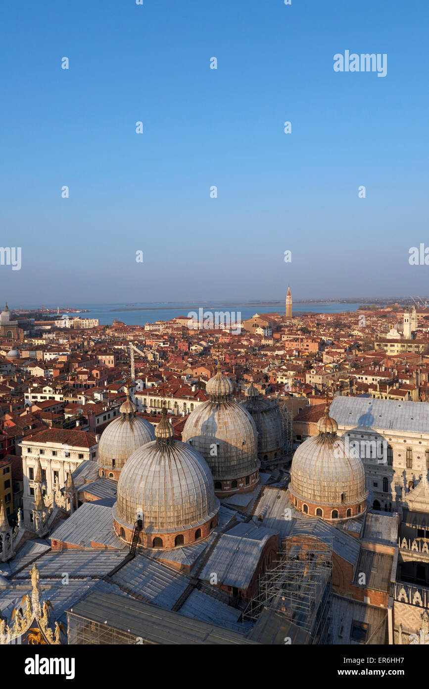 Ariel view of St Marks Cathedral Venice, Italy Stock Photo