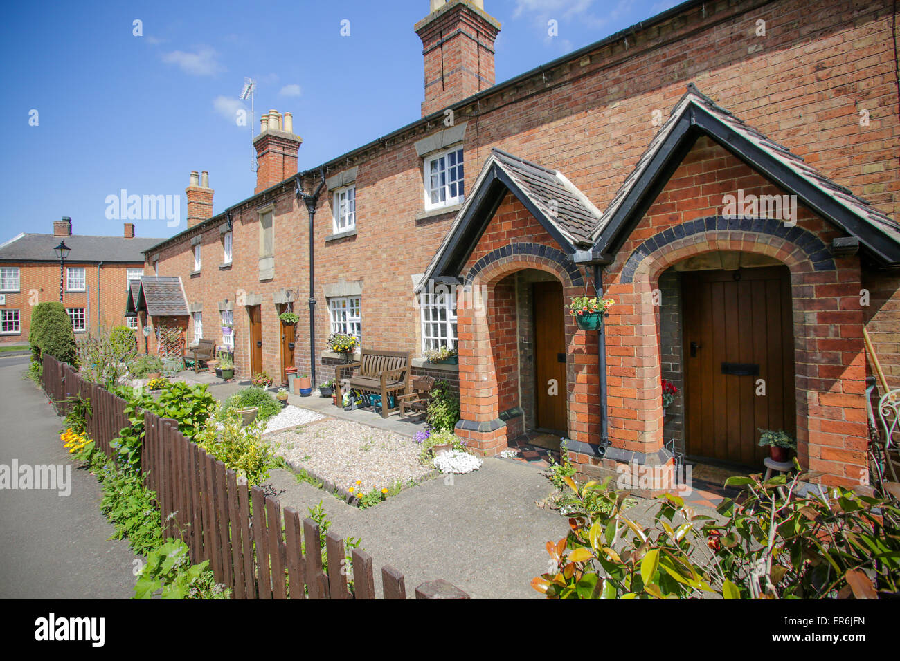 A row of almshouses in an English rural community Stock Photo