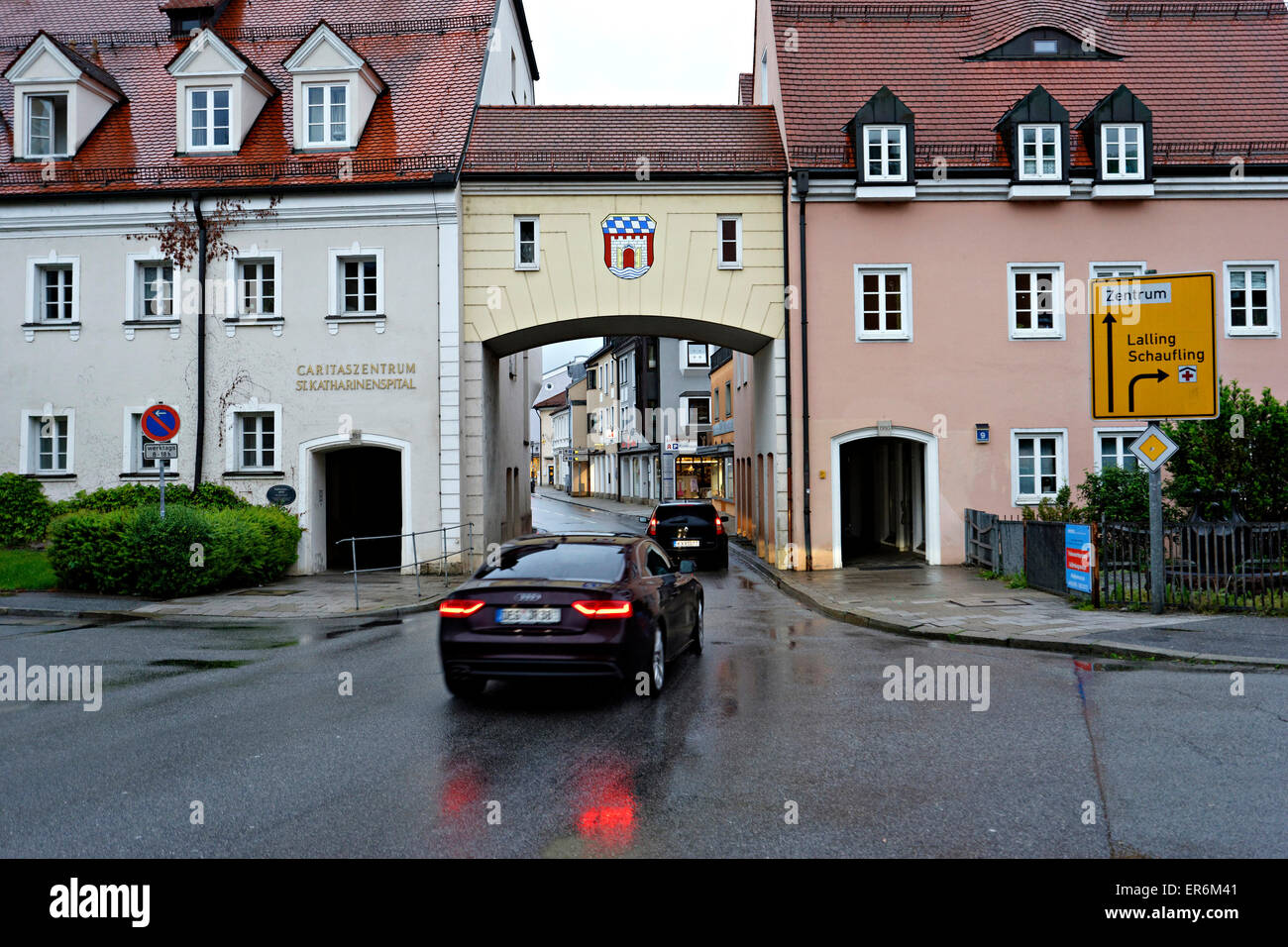 The town gate, Deggendorf, Lower Bavaria, Germany, Europe Stock Photo
