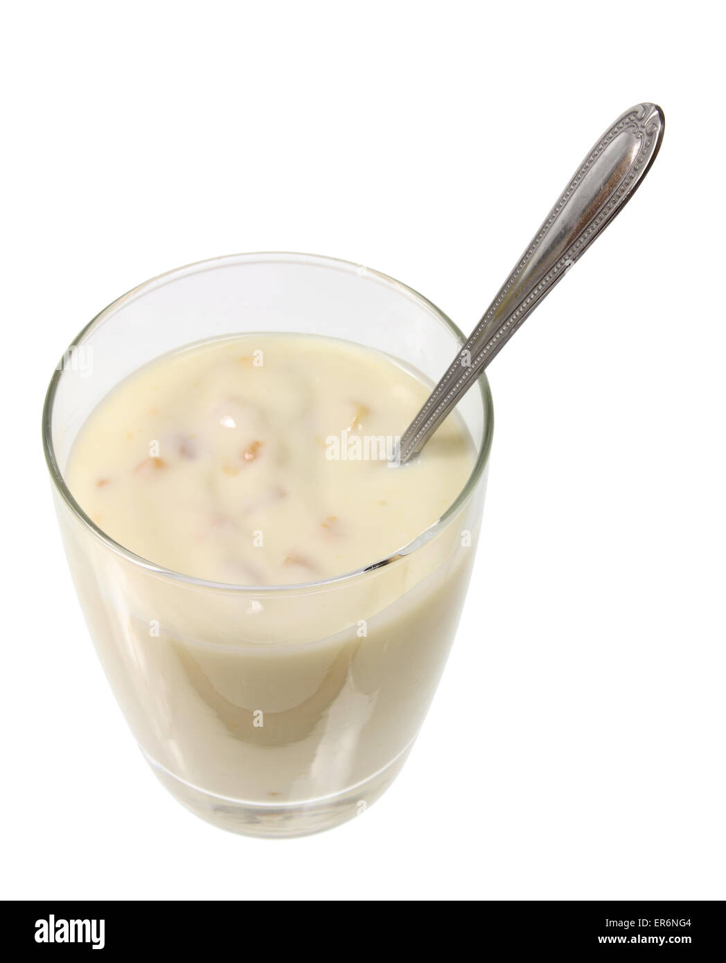 Yogurt in Glass Stock Photo