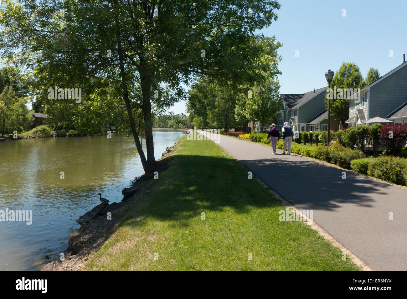 Walking on Erie Canal Trail, Fairport NY USA Stock Photo Alamy