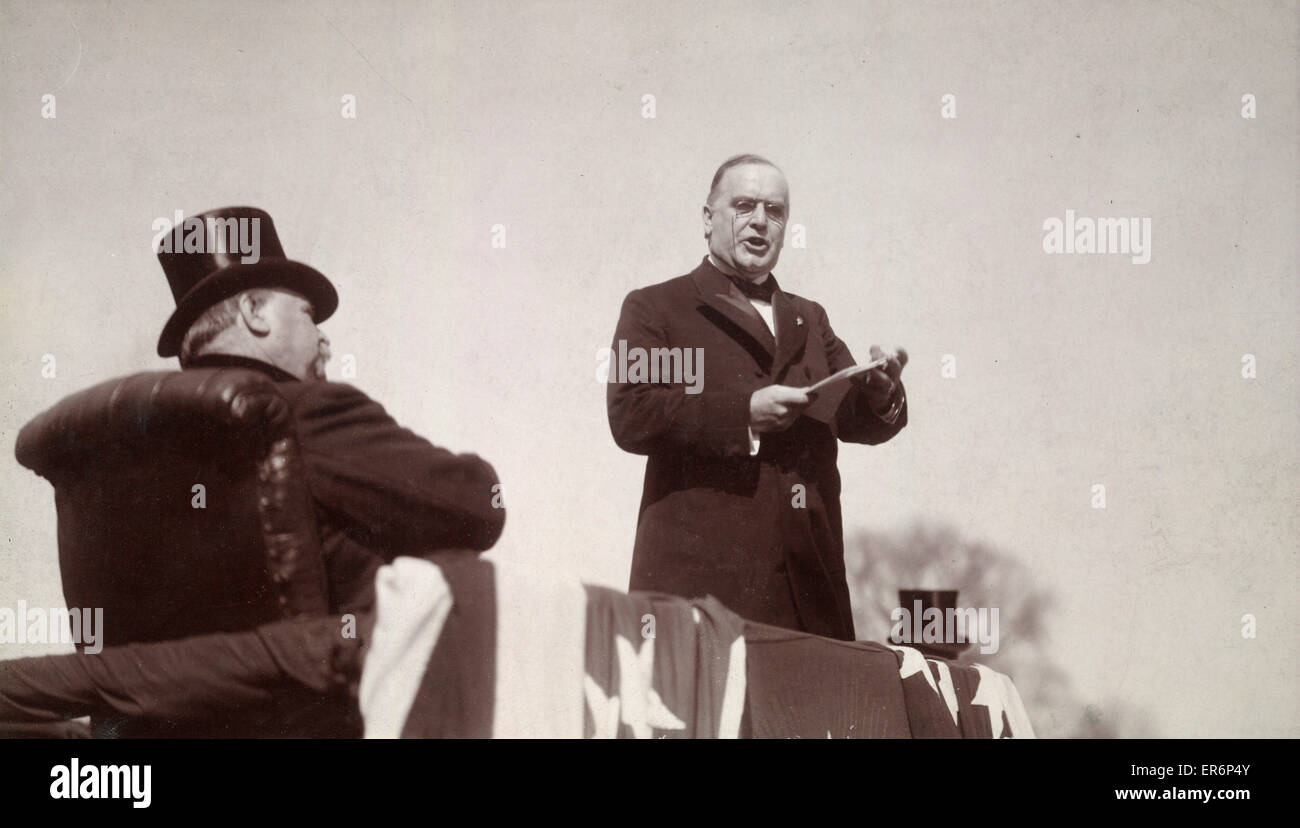 The 25th President of the United States, William McKinley delivering