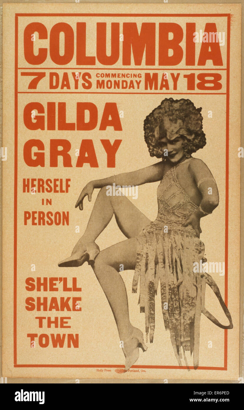 Gilda Gray herself in person. Date 19 - ?. Stock Photo