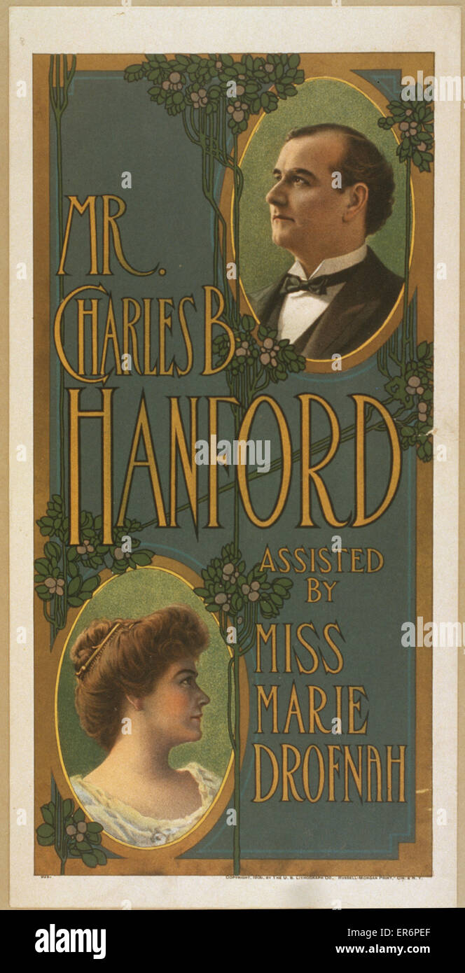 Mr. Charles B. Hanford assisted by Miss Marie Drofnah. Date c1906. Stock Photo