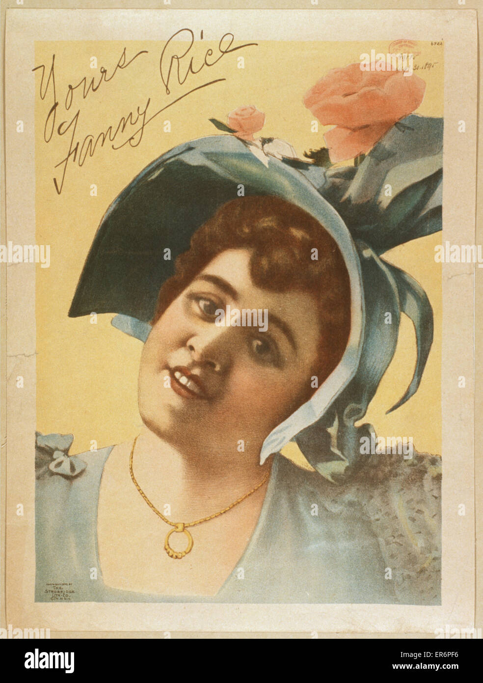 Yours, Fanny Rice. Date c1895. Stock Photo