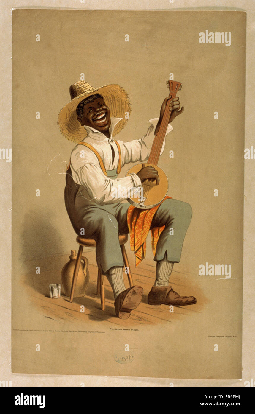 Plantation banjo player Stock Photo