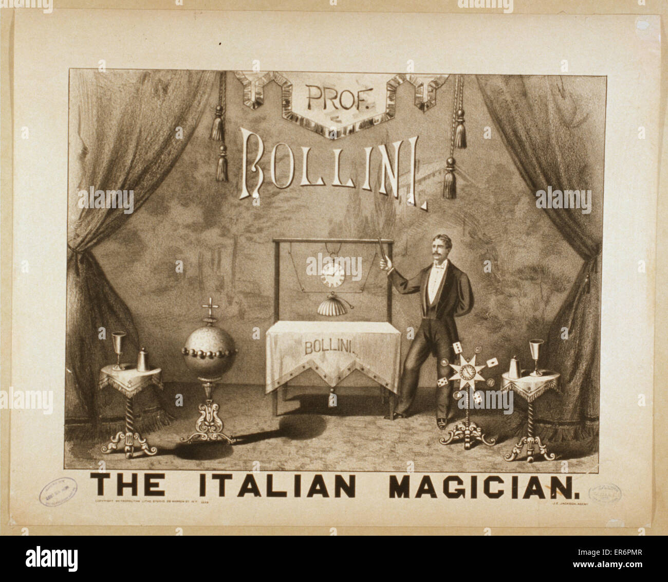 Prof. Bollini the Italian magician. Date c1879. Stock Photo