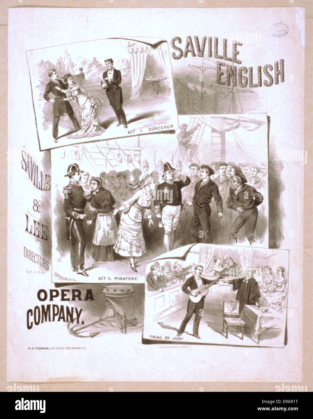 Saville English Opera Company. Date c1879. Stock Photo