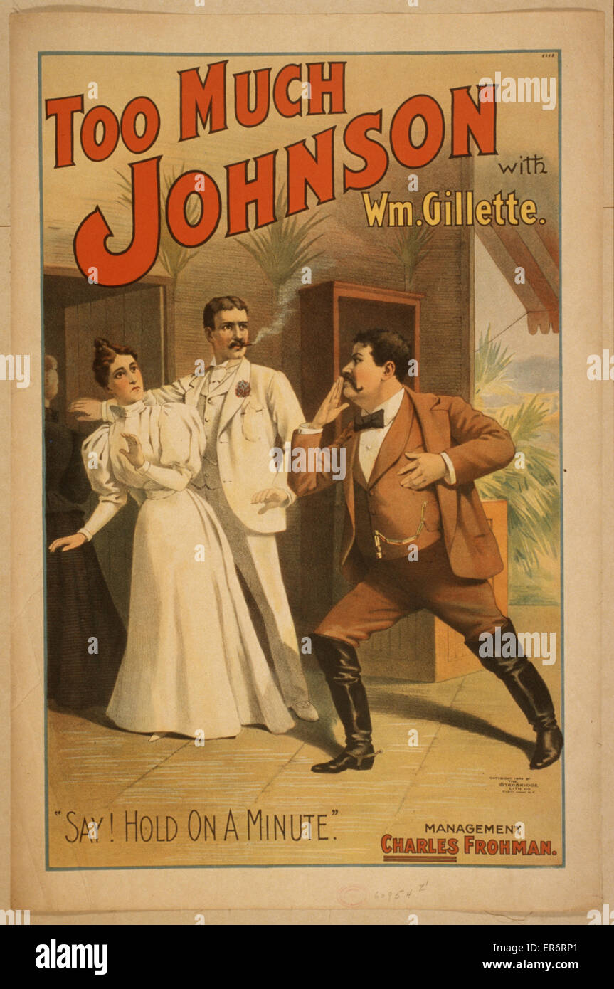 Too much Johnson with Wm. Gillette. Date c1894 Stock Photo - Alamy