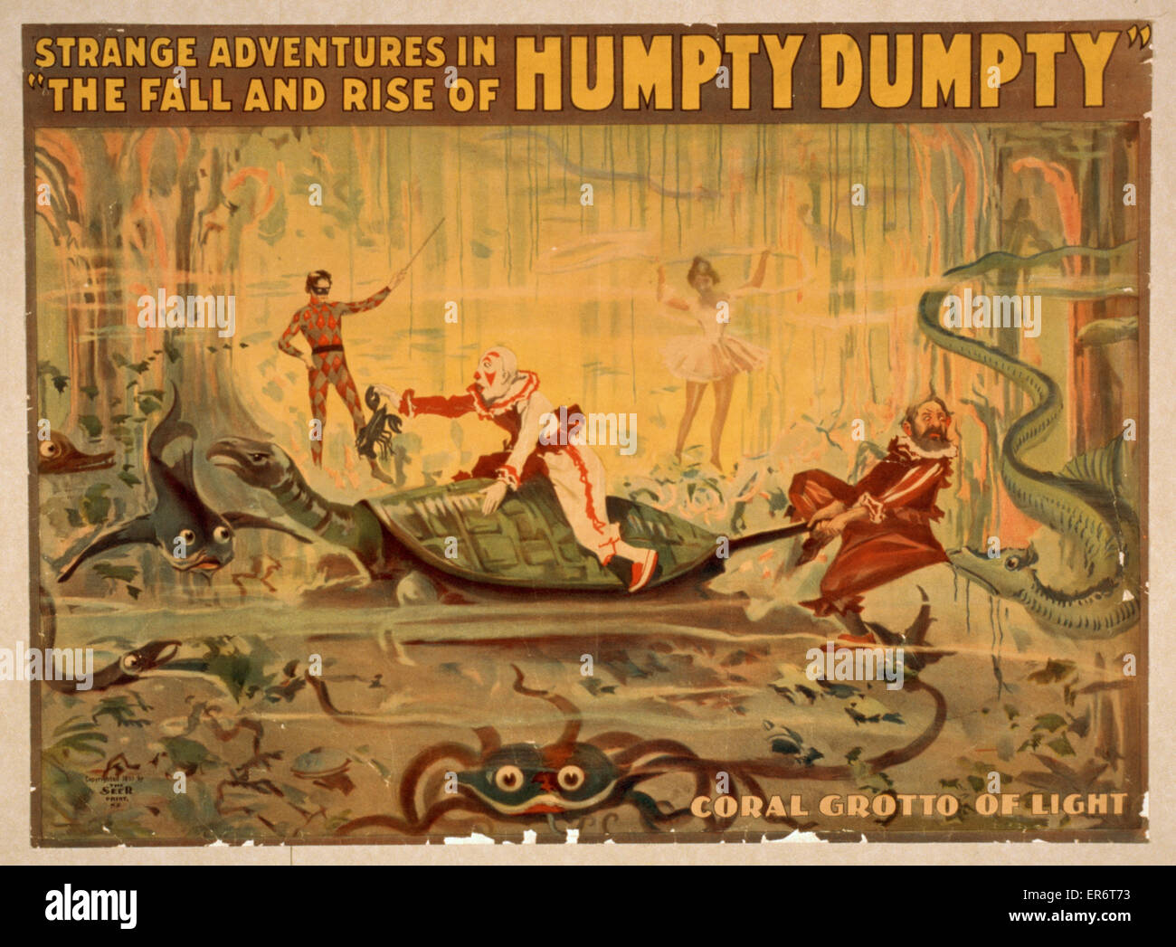 Strange adventures in The fall and rise of Humpty Dumpty. Date c1899. Stock Photo