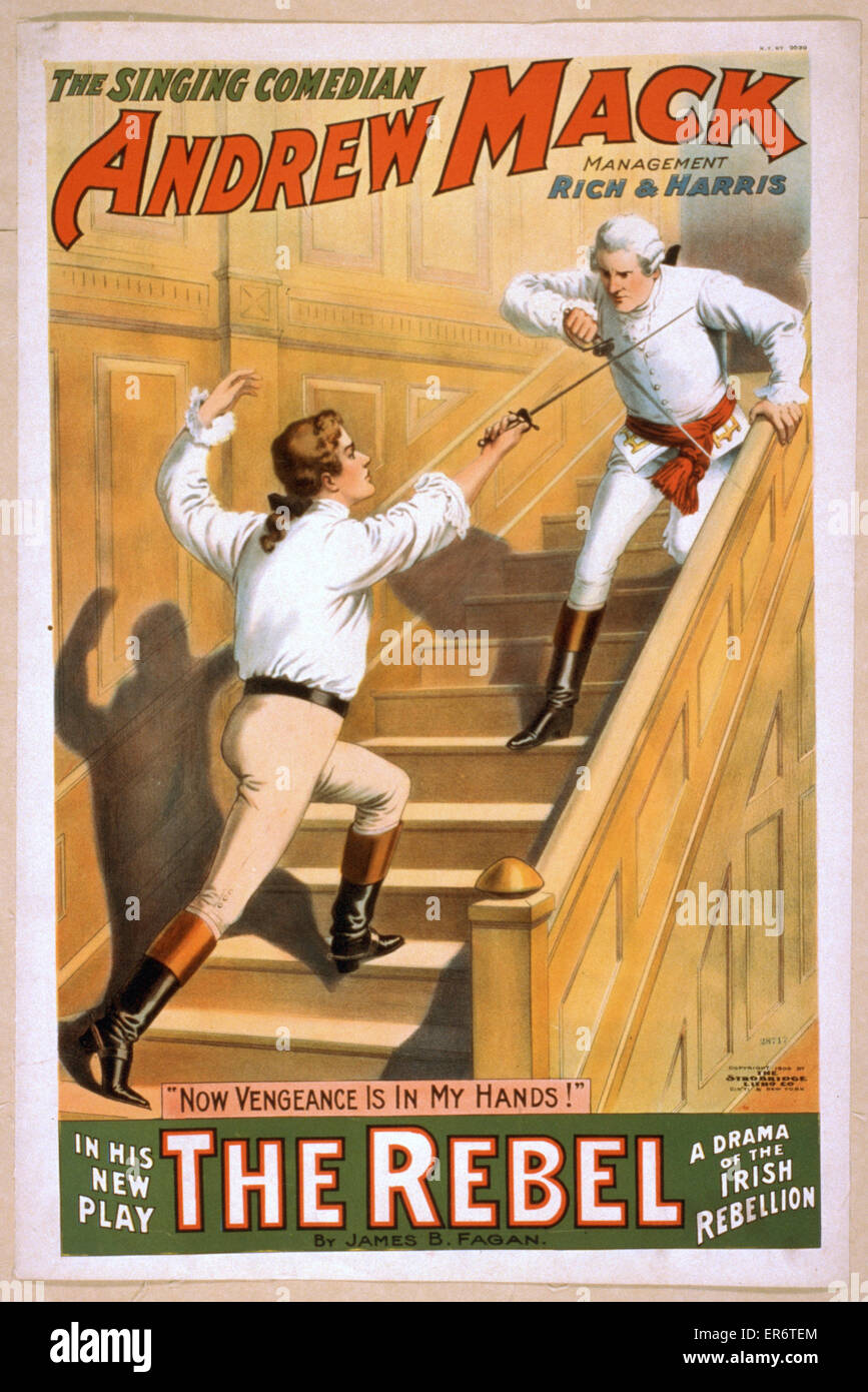 The singing comedian, Andrew Mack in his new play, The rebel Stock Photo