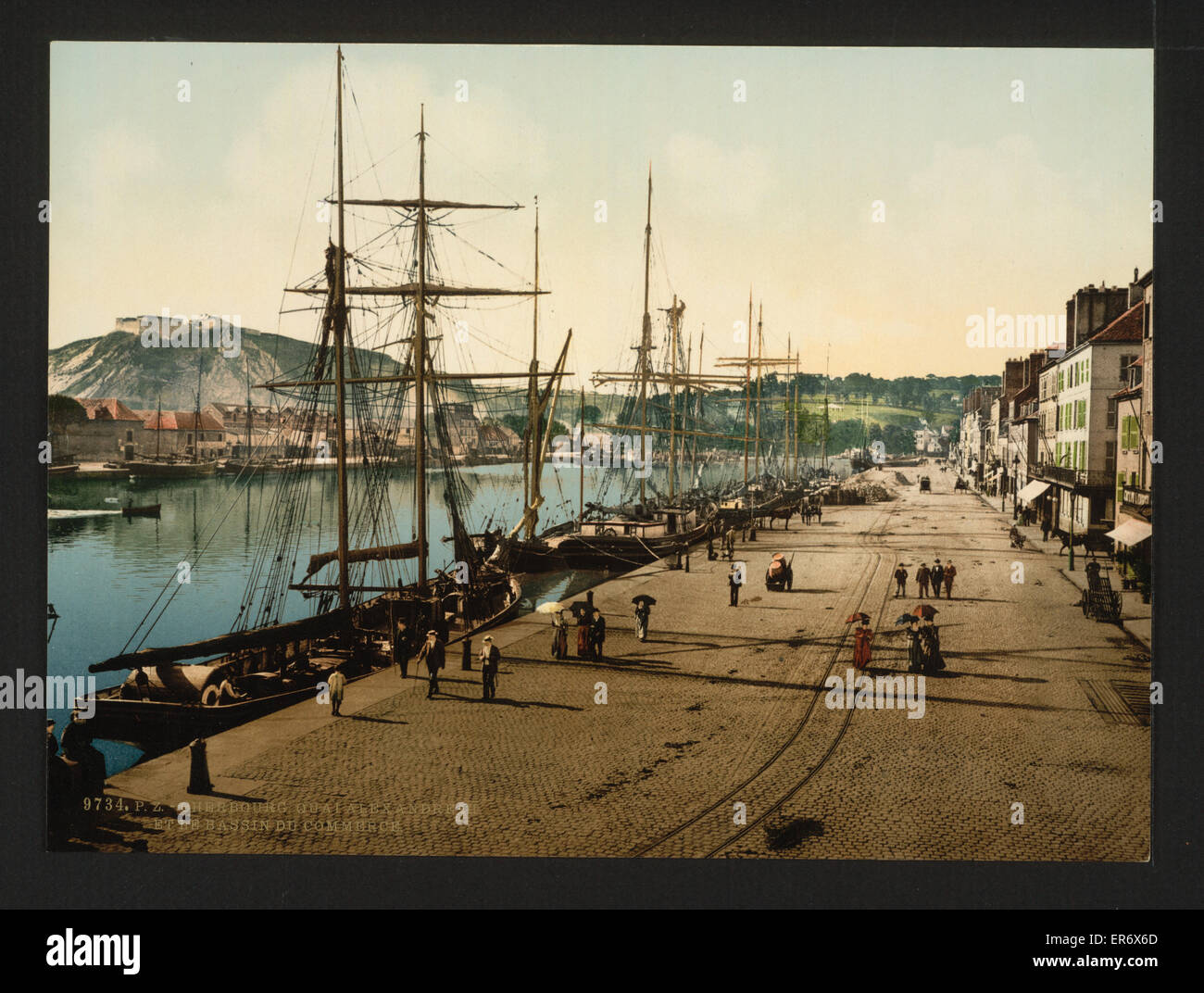 Quay Alex. III and commercial docks, Cherbourg, France Stock Photo