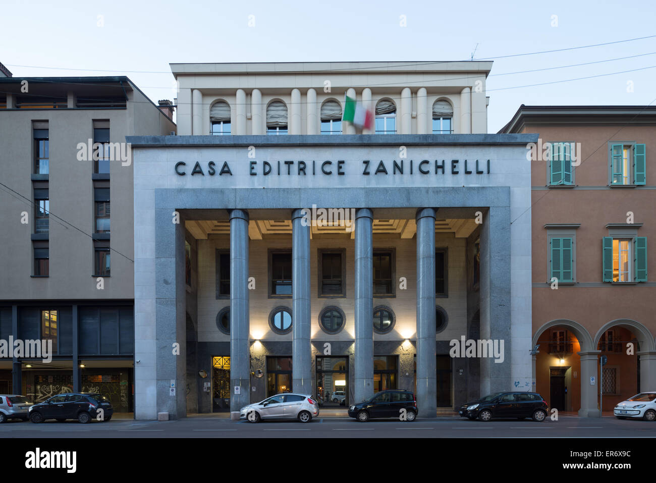 Casa Editrice Zanichelli. Fascist architecture in Bologna Italy. Stock Photo