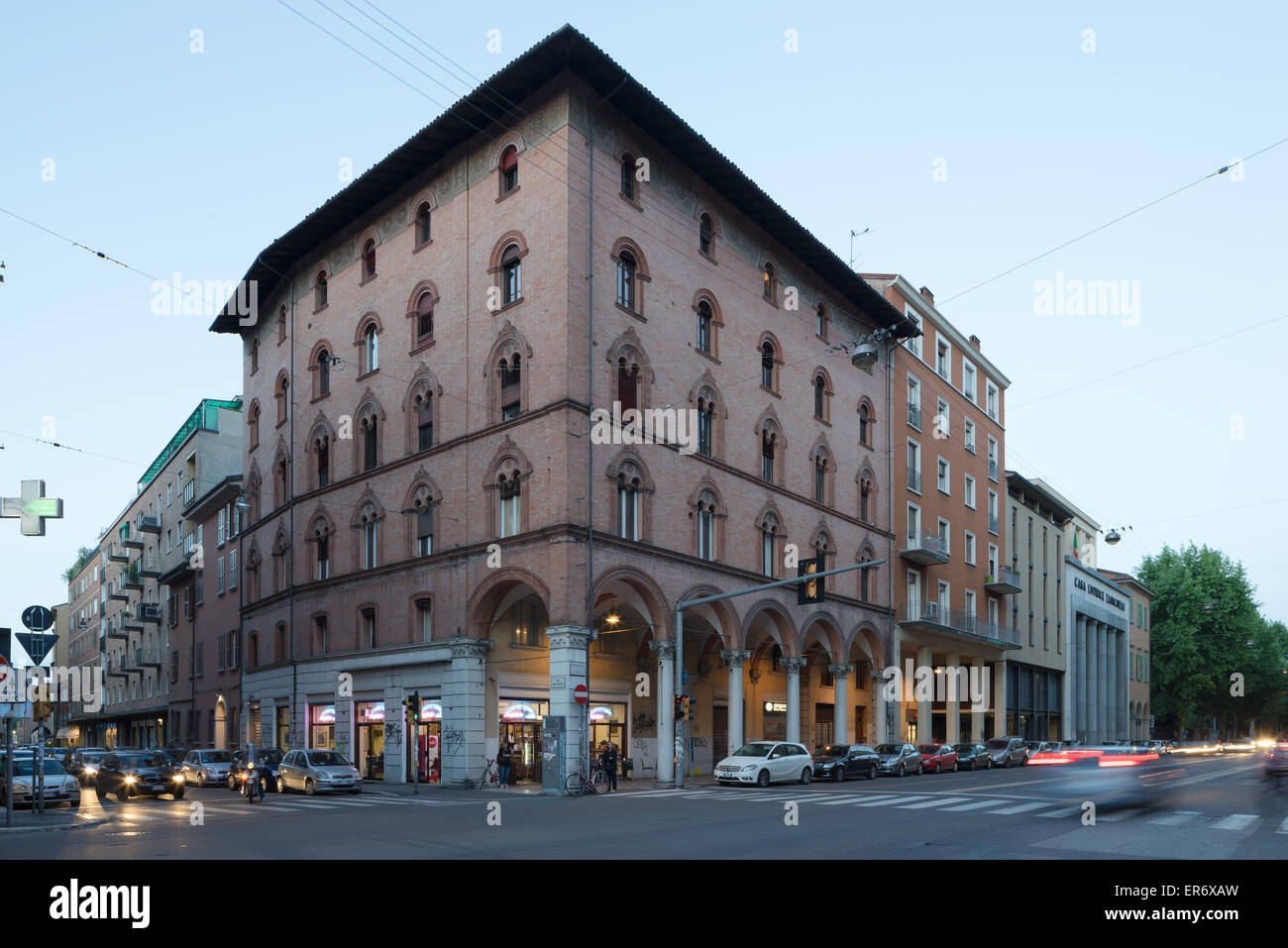 Casa Editrice Zanichelli. Fascist architecture in Bologna Italy. Stock Photo